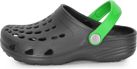 Ladeheid Clogs Kinderen - Tuinschoenen - Lichte - Kinderschoenen - Meisjes - Jongens - Grijs/Groen - 28/29 - LA-CA-FTKIDS
