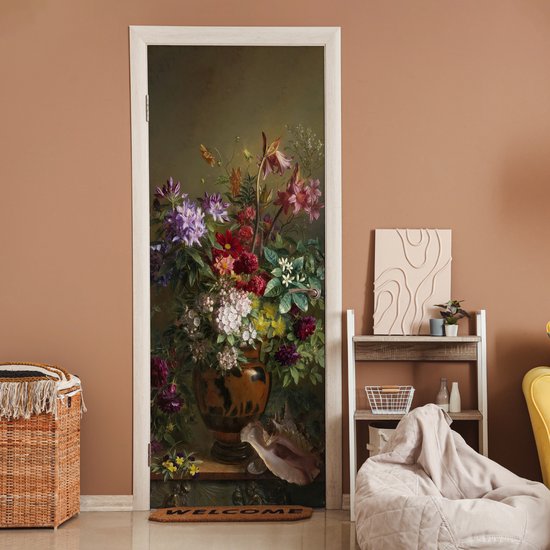 Sticker de porte Nature morte avec des fleurs dans un vase grec - Maîtres anciens - Art - 95x235 cm - Poster de porte