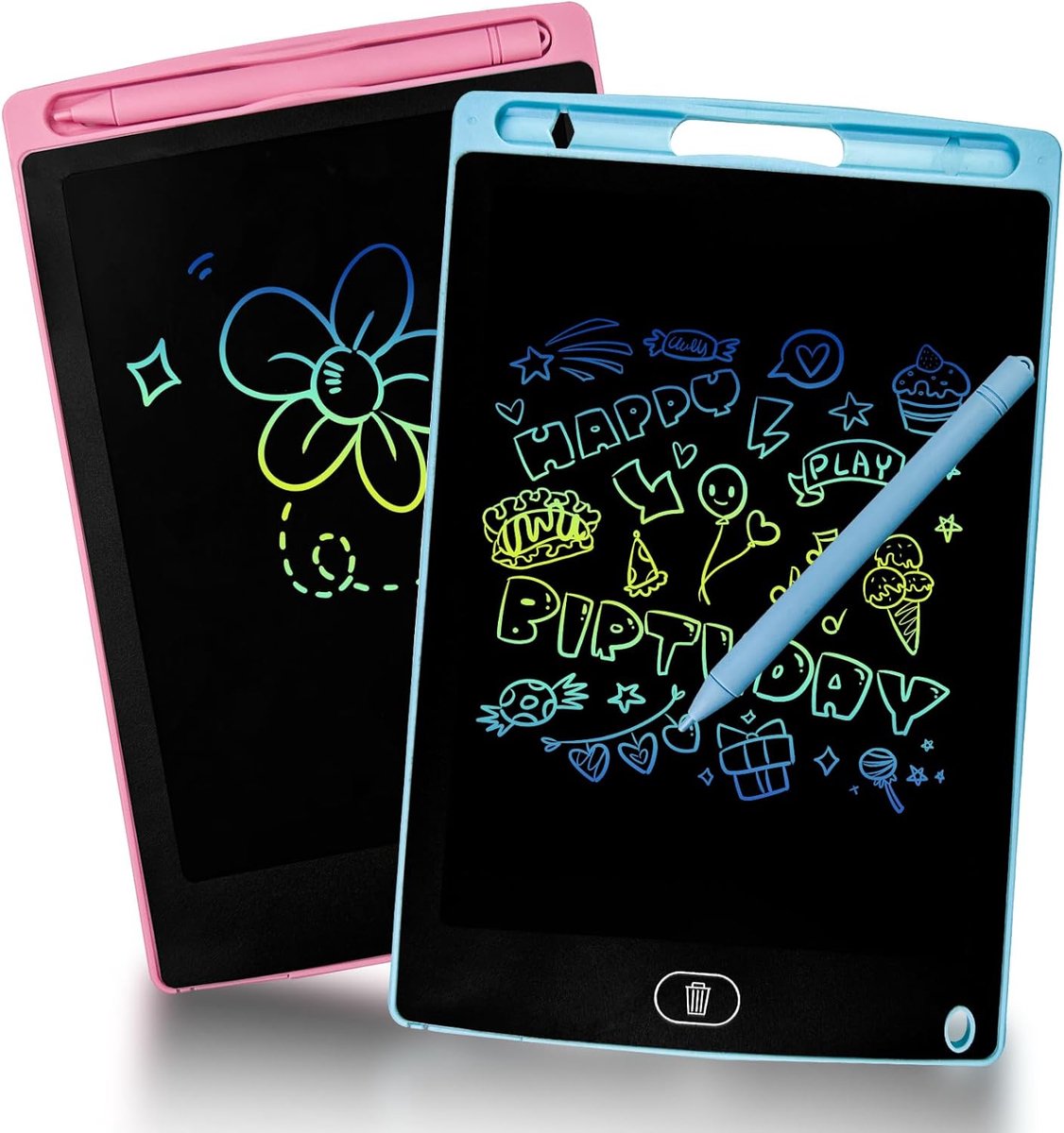 Schrijfborden, schrijftablets, 8,5 inch lcd-schrijfborden, voor kinderen, tekenborden, toverborden, speelgoed, met vergrendelfunctie, kleurrijk beeldscherm, uitwisbaar, cadeau, 2 stuks, blauw Roze