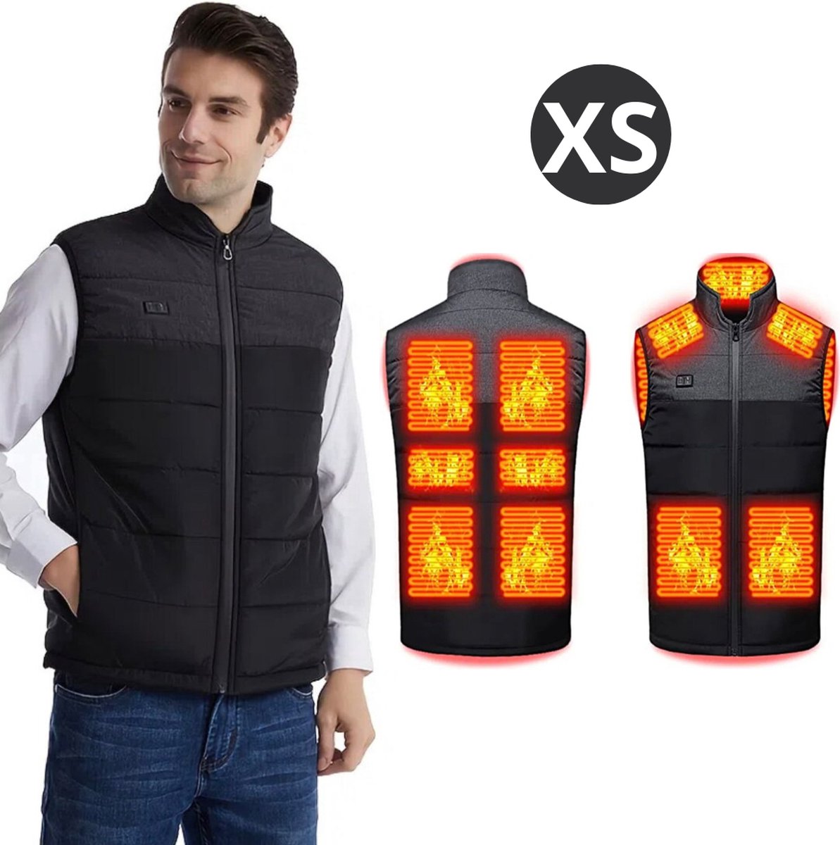 Bovista Verwarmde Bodywarmer - Heated Vest - Elektrische Bodywarmer - Jas - Winter - Oplaadbaar - Unisex - Maat XS - Grijs