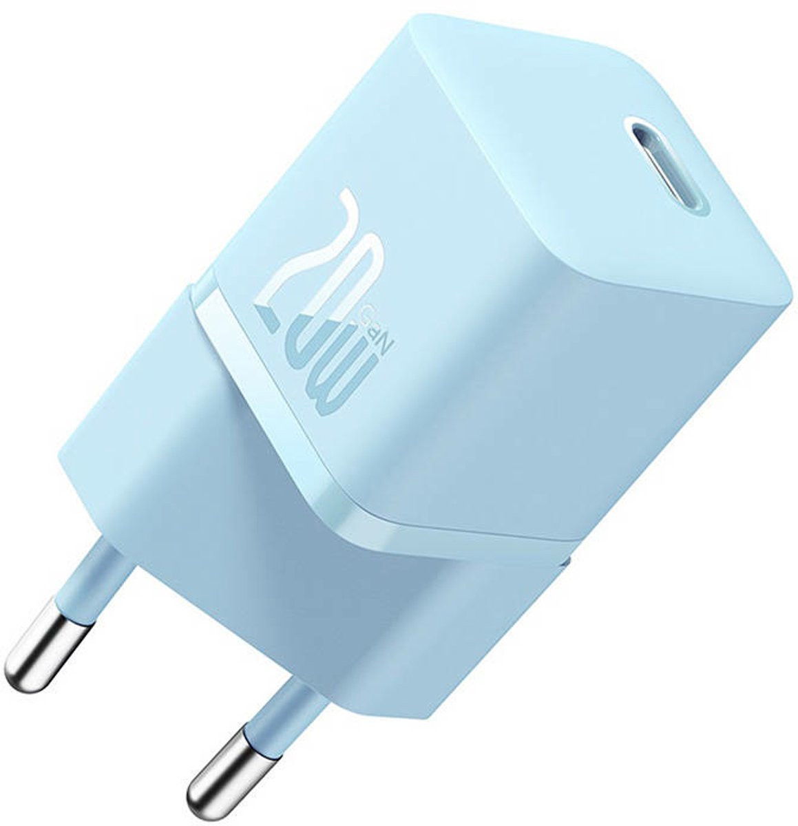 Baseus GaN5 20W Compacte Fast Charger USB-C Blauw