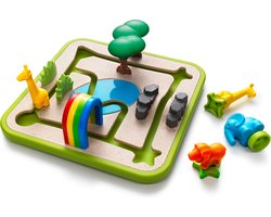 SmartGames - Safari Park Jr - 60 opdrachten - educatief spel voor kleuters - Olifant, Giraffen en Leeuw