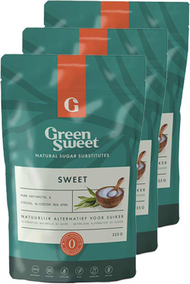 Green Sweet | Stevia Sweet | 3 stuks | 3 x 225g