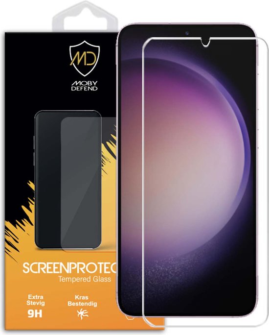 Protecteur d'écran pour Samsung Galaxy S23 - Économiseur d'écran en Glas trempé compatible avec les MobyDefend - Protecteur d'écran - Plaque de verre Convient pour : Samsung Galaxy S23