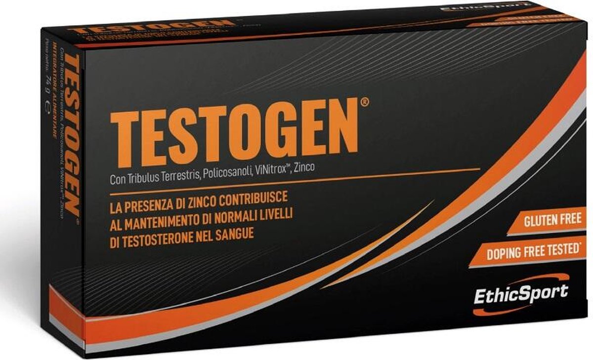 Goedkoopste EthicSport - Testogen - Testosterone Booster - Tribulus Terrestris 1000 mg - ViNitrox™ - Vitamines B6 en C - Mineralen Zink en Magnesium - 60 Tabletten - Vegan, glutenvrij en getest op doping