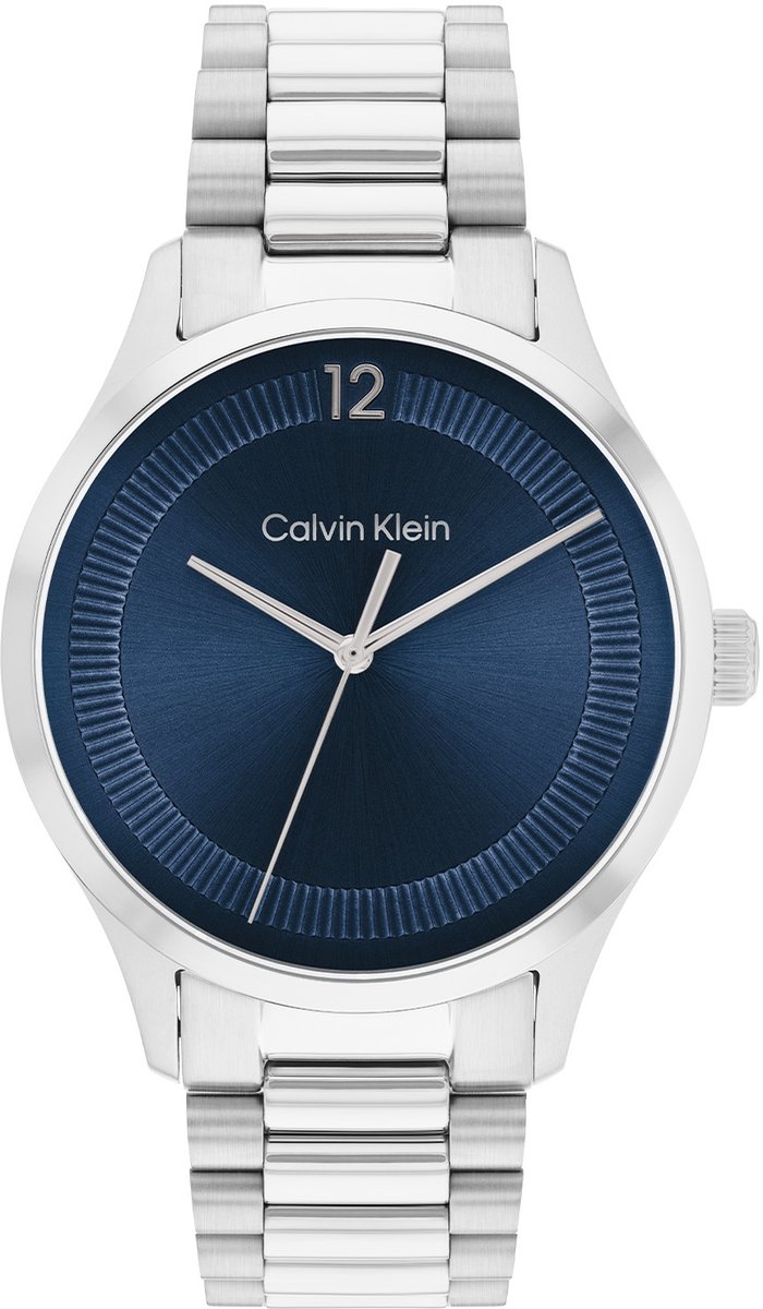 Calvin Klein CK25200225 Iconic Unisex Horloge - Mineraalglas - Staal - Zilverkleurig - 40 mm breed - Quartz - Vouw-Vlindersluiting - 3 ATM (spatwater)