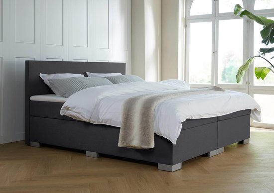 Foto: Boxspring andorra 160x200 antraciet met gratis topper 