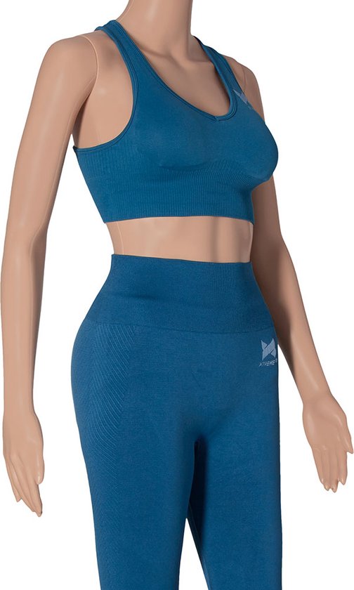 Foto: Xtreme sportset dames short top blauw l sport short dames sportkleding dames sportbroek dames sport top dames sportshirt dames