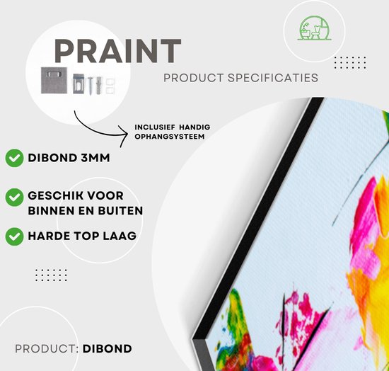 Doodle olijfboom schilderij | Olea doodle: een kunstwerk dat de olijfboom tot leven brengt | Kunst - 20x20 centimeter op Dibond | Foto op Dibond