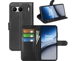 MobyDefend Hoesje - Geschikt voor OnePlus Nord 4 - Kunstleren Wallet Book Case (Sluiting Voorkant) - Zwart