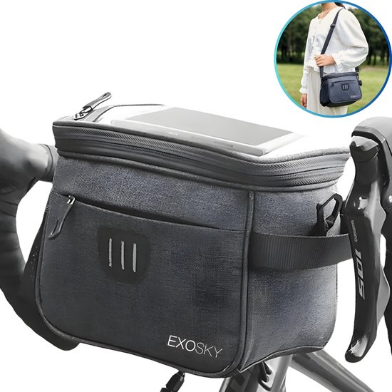 EXOSKY® Stuurtas fiets afneembaar - Fietstas - Waterdicht - Elektrische Fiets - Racefiets - E-bike