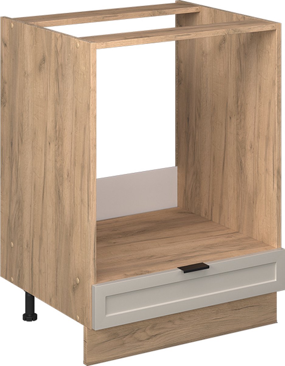 Vicco Fame-Line Ovenombouwkast – 60 cm, WB Marmer GrijsBeige GrijsBeige/Goudkleurig Eiken