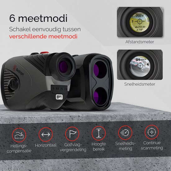 RedTiger Golf Rangefinder - Afstandsmeter Golf - Laser Rangefinder Golf - 1100M - Golftrainingsmateriaal - Golf Accessoires - Laser Rangefinder van RedTiger — afbeelding 3