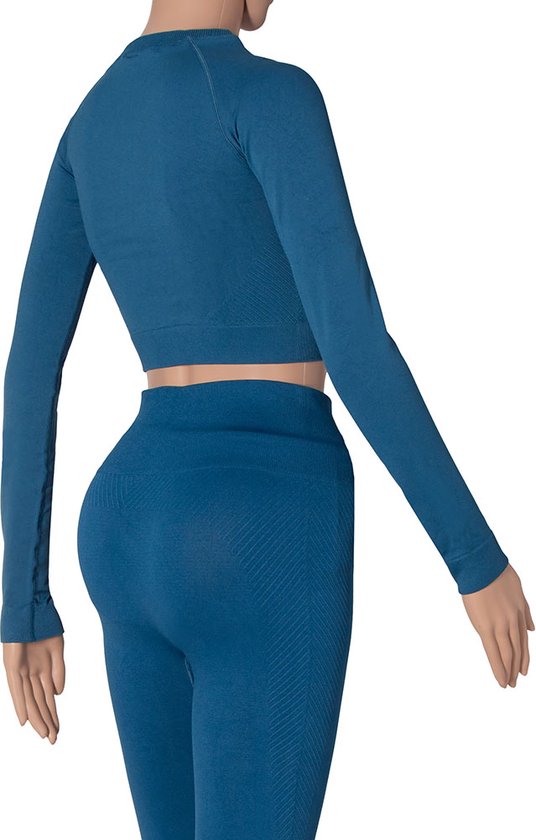 Xtreme - Ensemble de sport femme - Leggings/Crop Top - Blauw - L - Leggings de sport - Crop top de Sport