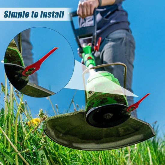 Reservemessen grastrimmer,Kunststof Messen,rood, 50 stuks, vervangende plastic messen, accessoiretrimmers, gazonmaaien nylon messen, tuinmaaier accessoiregereedschappen, compatibel met PolyCut 2-2 — afbeelding 4