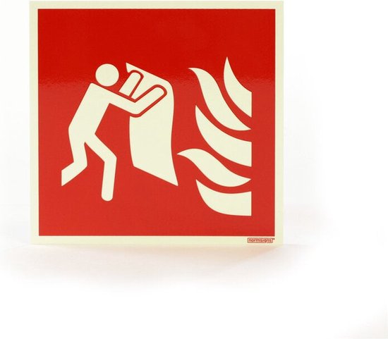 Pictogramme « couverture anti-feu » - Plastique - 200 x 200 mm - ISO 7010