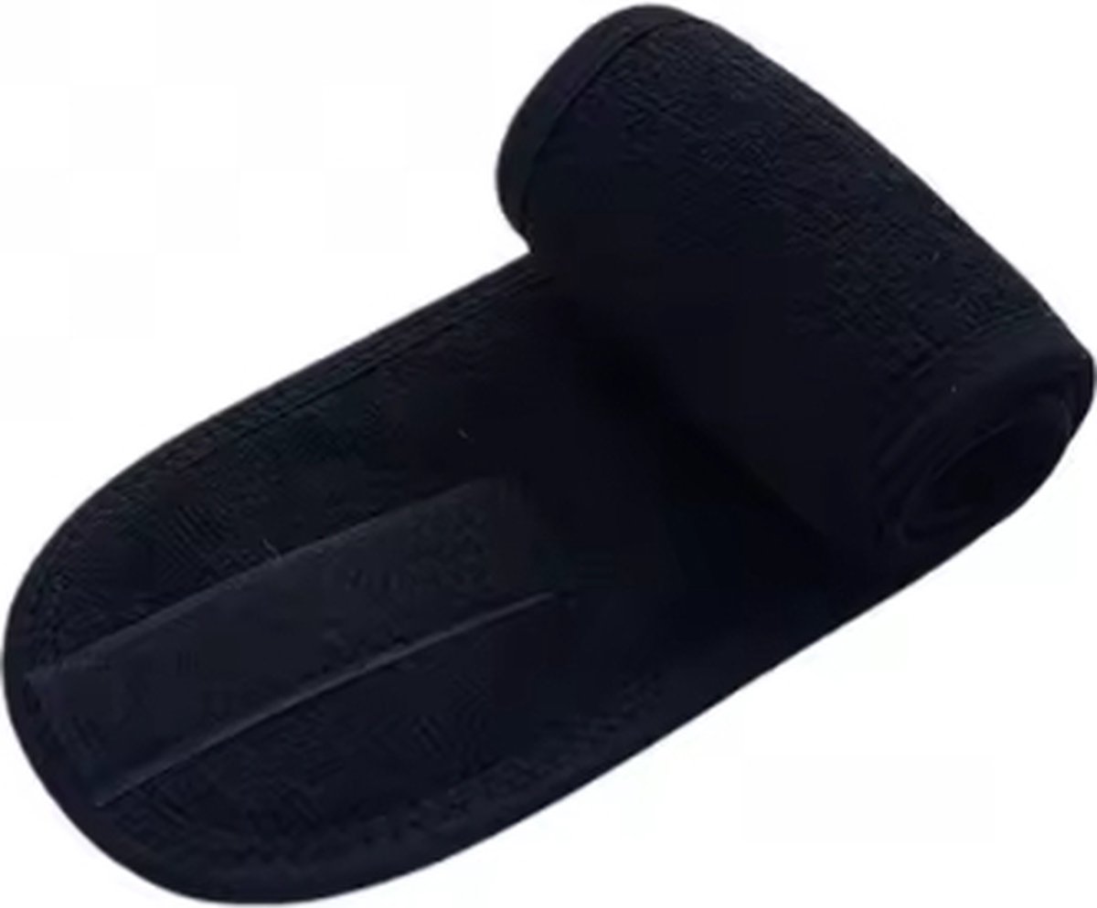 Scoby - Verstelbare Badstof Haarband - Ideaal voor Beauty en Gezichtsverzorging - Hoofdband voor Make-up en Cosmetica - Klittenbandsluiting - Zwart - 2 Stuks