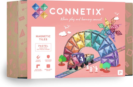 Foto: Connetix magnetisch tegels pastel mega pakket 202 stuks