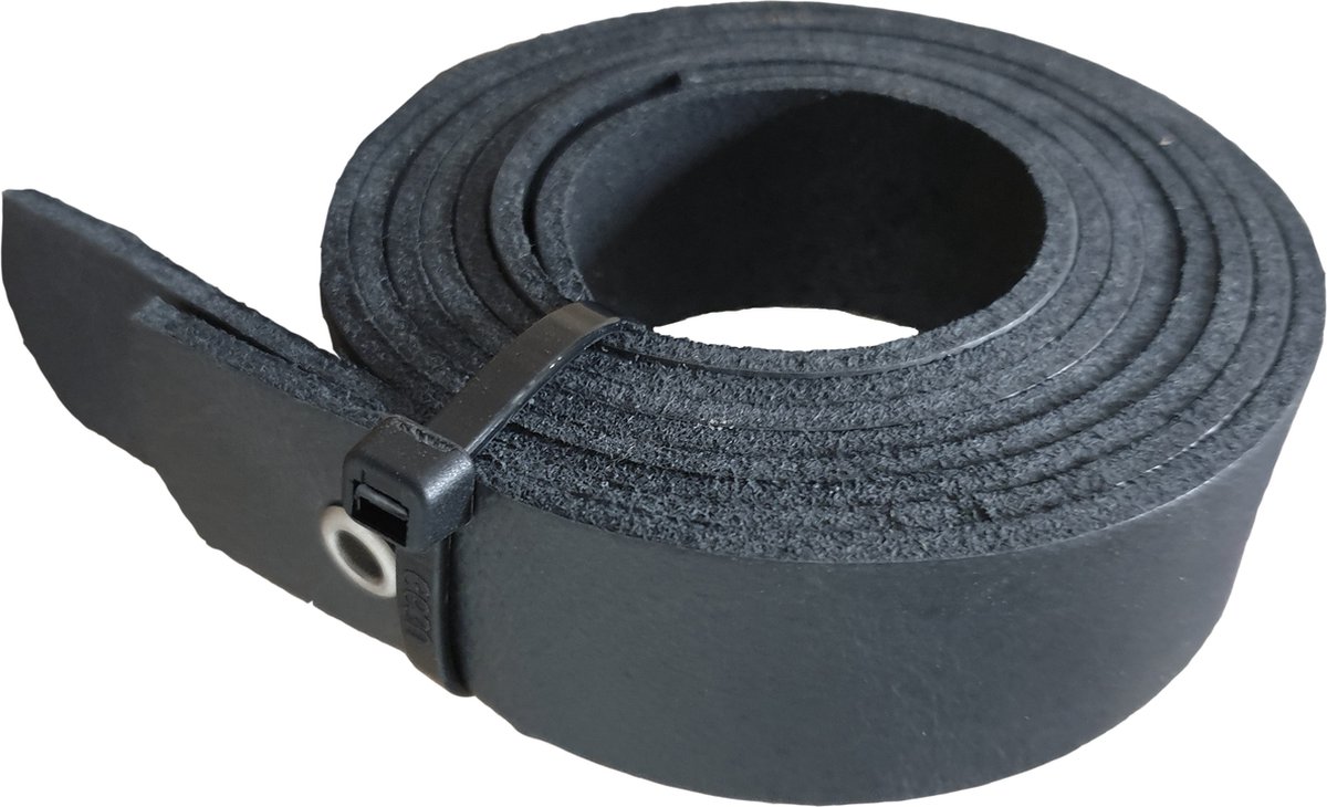 Set leren plankdragers antraciet 85cm lengte, 3cm breedte - HOUT-ART