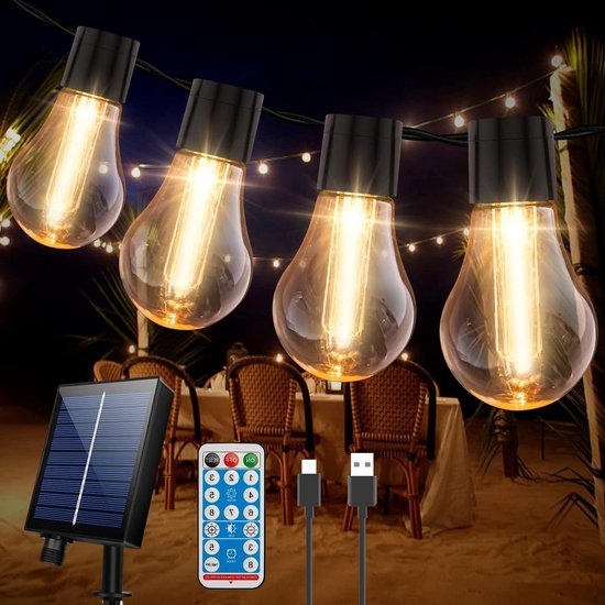 Tentverlichting Zonne energie Lichtsnoer Buiten 20 Leds 9 M IP65 tentverlichting-zonne-energie-lichtsnoer-buiten-20-leds-9-m-ip65