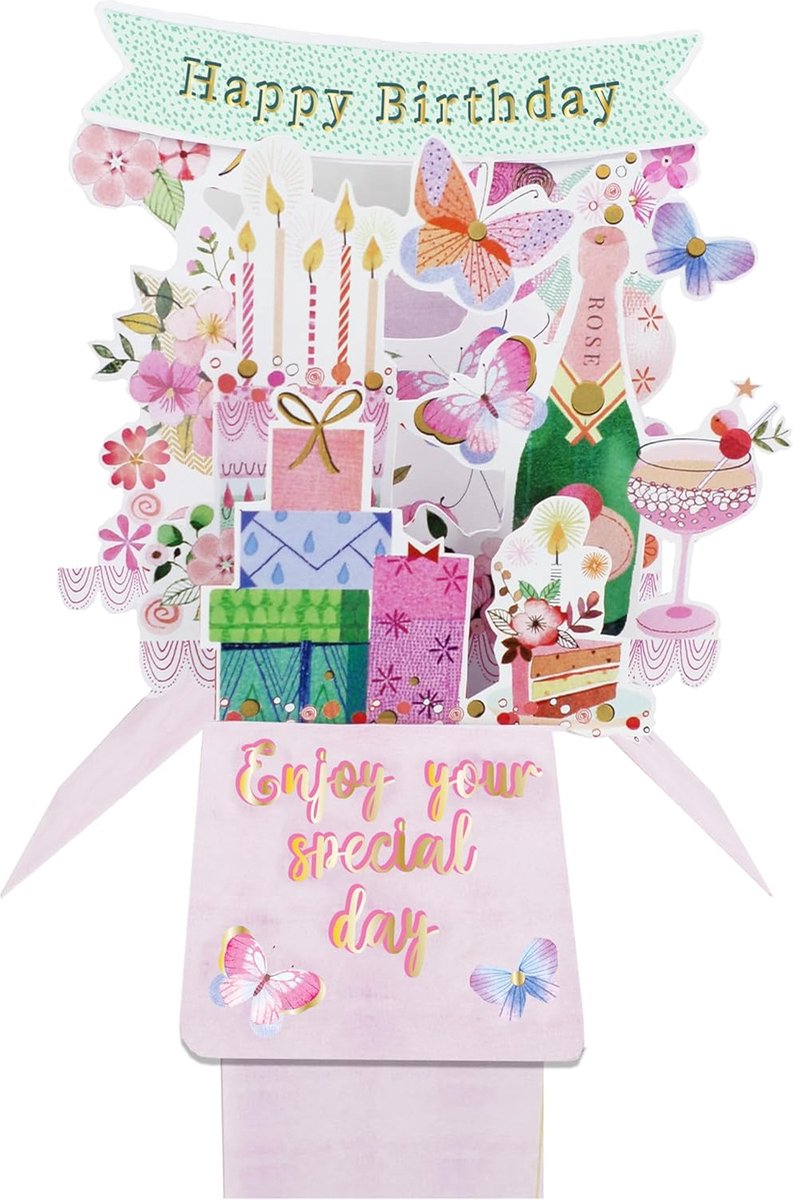 Slimme kubus uw speciale dag perfect presenteert verjaardag pop-up wenskaart CU006 Merk Mourik