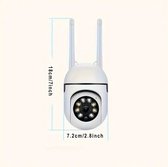 Beveiligingscamera - Bewakingscamera - Wifi - binnen - 360graden draaien - Full HD - SD kaart of cloud ( Niet inbegrepen) - Voeding USB - Wit/Zwart - Eenvoudig instaleren - Kleine Compacte Camera!