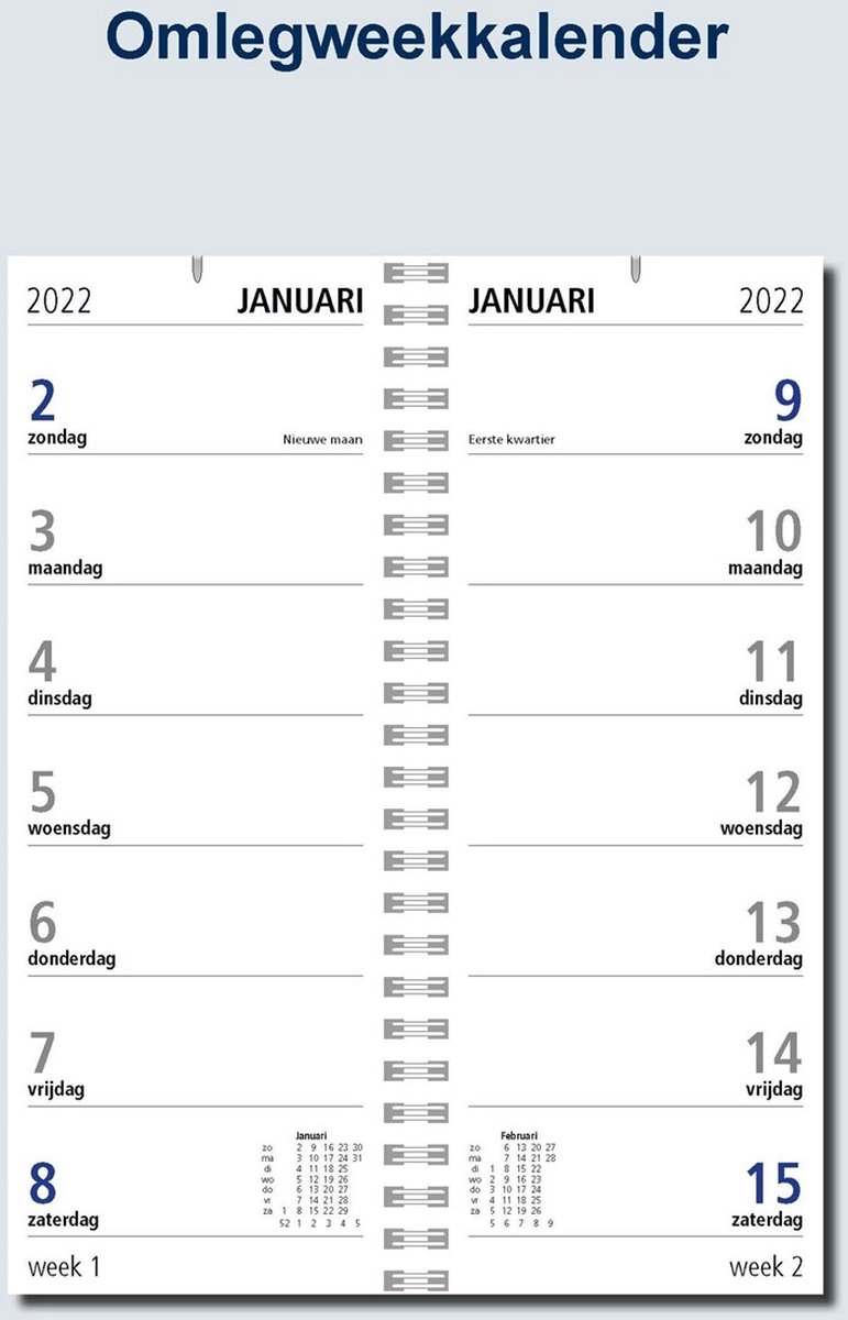 Castelli omleg weekkalender op schild 2027