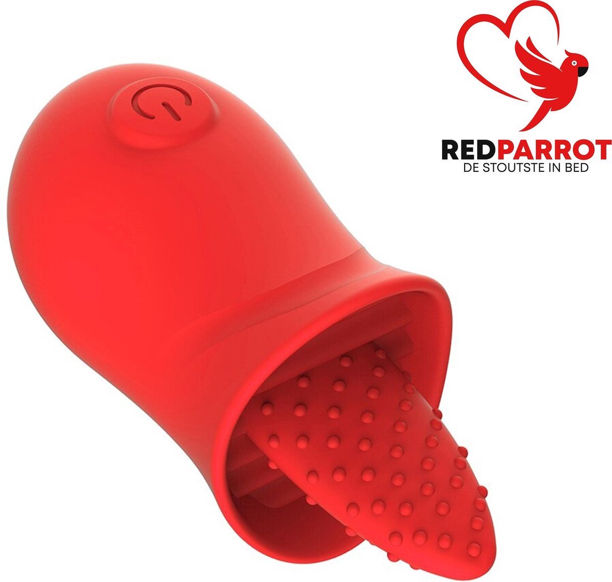 Goedkoopste Tongvibrator – Clitoris en Tepel Stimulator – Siliconen – Rood – Oplaadbaar