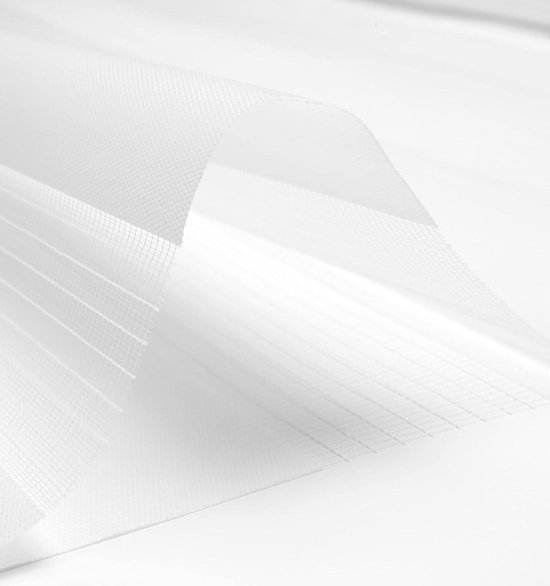 Store enrouleur double couche nuit et jour - 140 x 130 cm - Blanc - Sans outils - Occultant - Économie d'énergie.