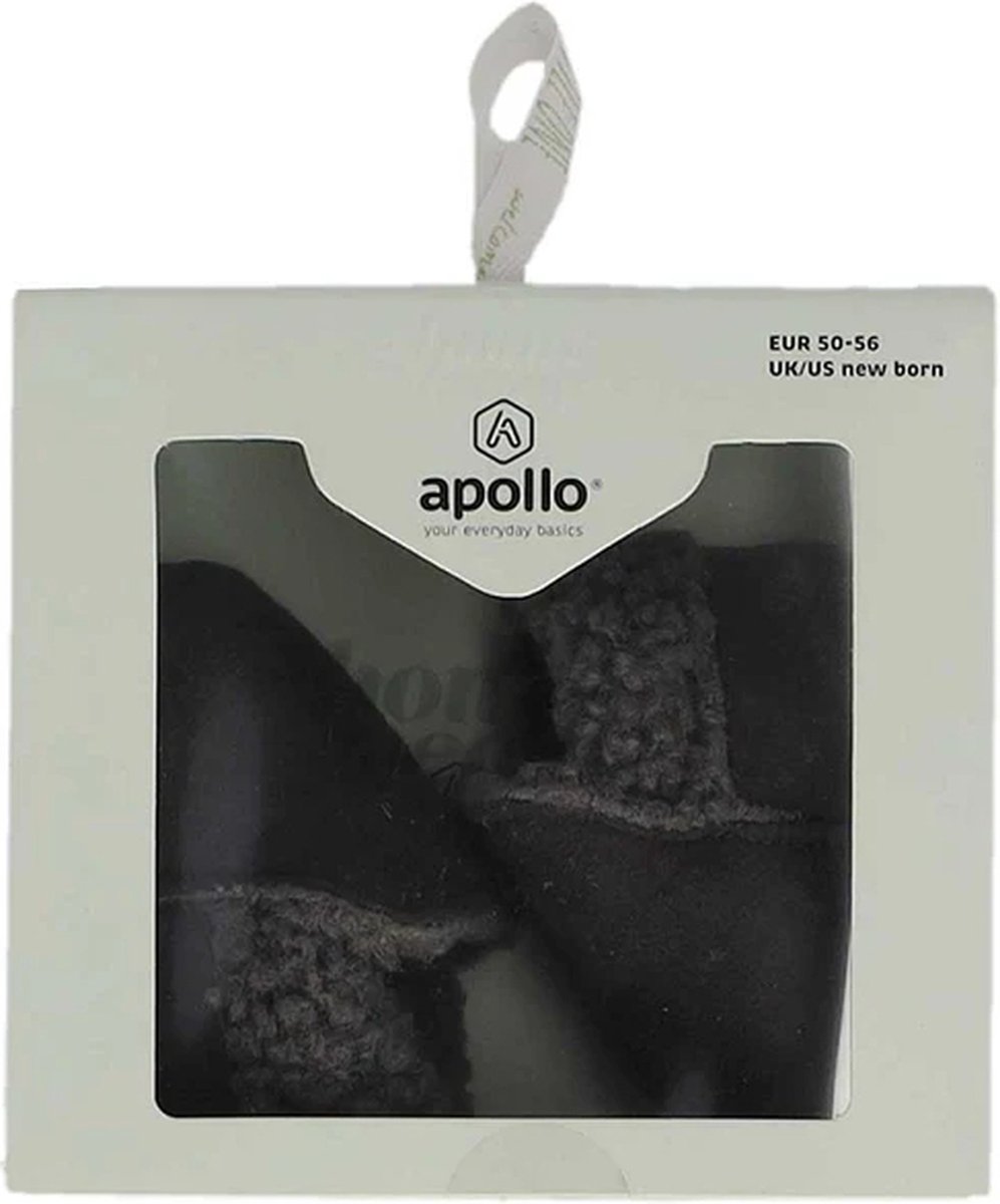 Apollo babies booties knit giftbox anthracite