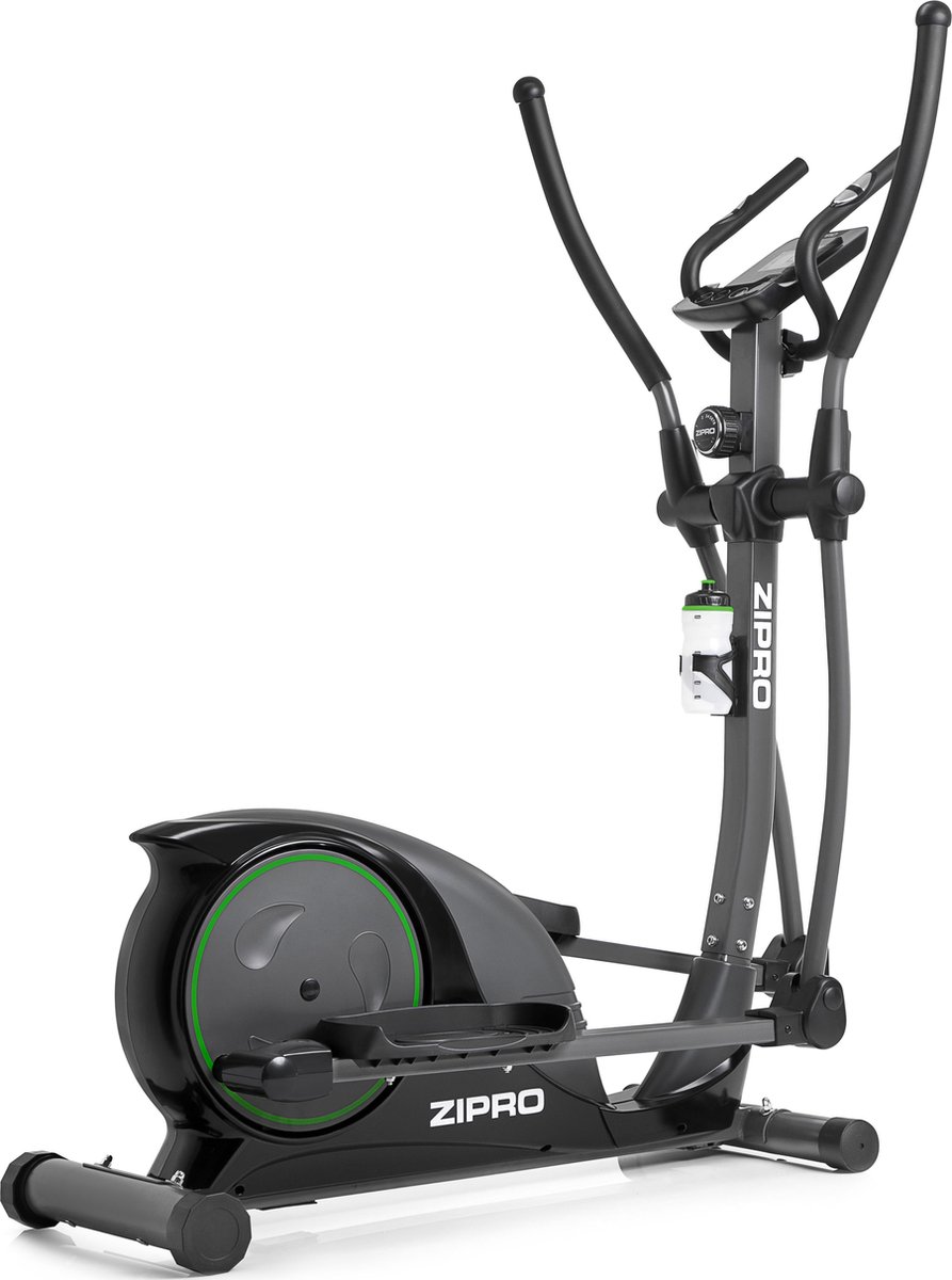 Zipro Hulk Magnetische Crosstrainer, Hartslagsensoren, Gemakkelijk te transporteren, Antislippedalen, Flessenhouder, Homegym, Stabiele structuur, Max. gebruikersgewicht 150 kg, zwart en grijs