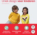 Een jongen met een gele trui en een meisje met een gele trui met oorkappen op, geschikt voor 5-16 jaar, 25dB demping.