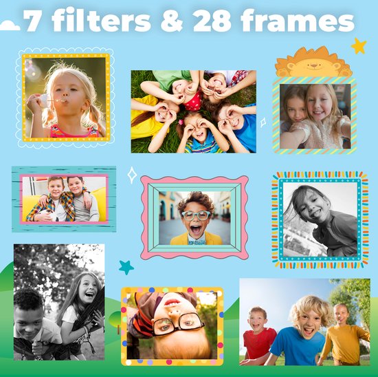 Denver Kindercamera Full HD met Printer - Selfie Camera - 48MP - Digitale Camera Kinderen - Foto en Video - Spelletjes - KPC1370 - Blauw