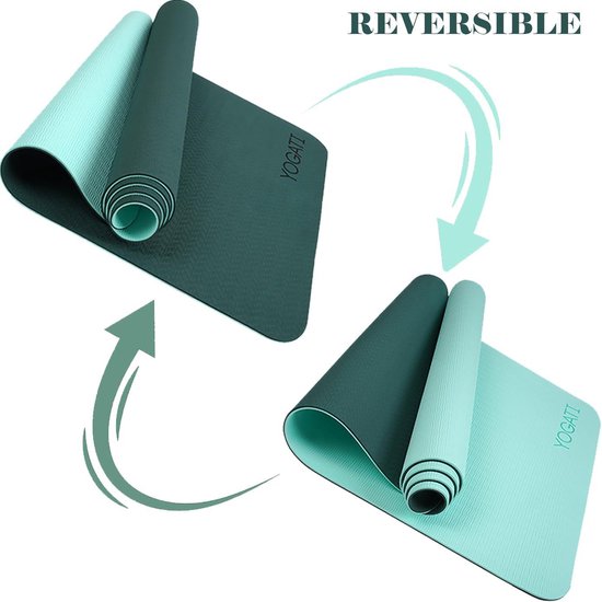 Antislip sportmat met draagriem - gymnastiekmat voor yoga pilates fitness - mannen vrouwen - trainingsmat yoga - grijs Yoga mat van Proworks — afbeelding 3
