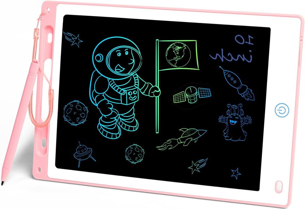 10 Inch Heldere Kleurrijke Elektronische Tekentafel met Afsluitbare Wisknop Grafische Tablet voor Kinderen Wisbaar Schrijfbord Meisjes Jongens Tekenbord