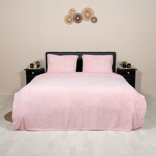 Bedlam Kerst Teddybeer Fleece Dekbedovertrek Eenpersoons - Rood Met Kerstman 140x200 Cm