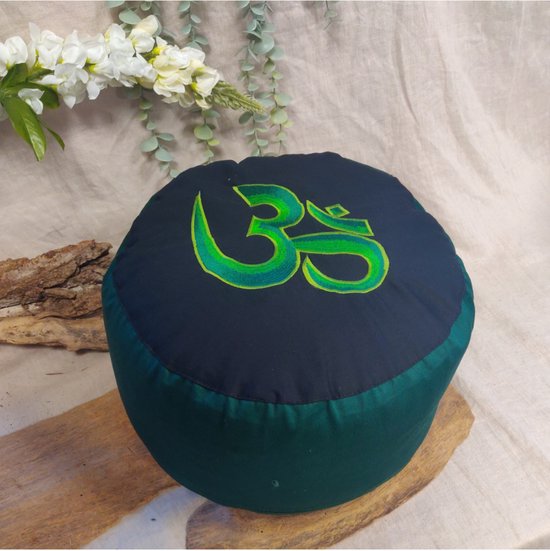 Yoga Styles Meditatiekussen Symbolic Ohm groot - Groen op Zwart van Yoga Styles — afbeelding 4