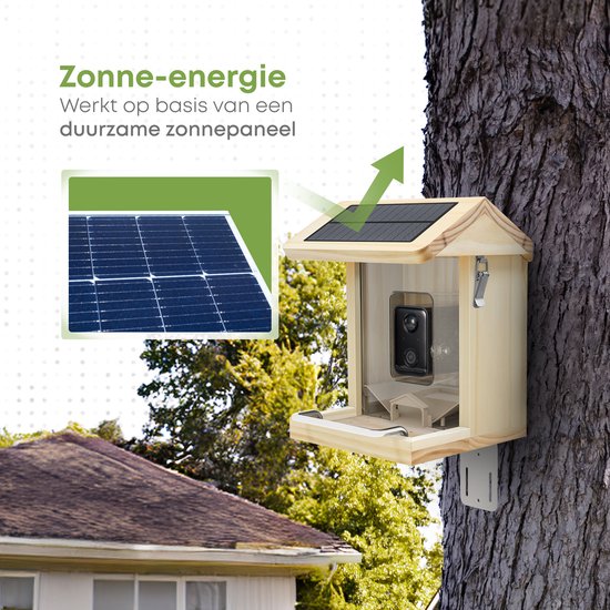 Vogelvoederstation met camera, zonne-vogelhuis voor buiten, 1080p