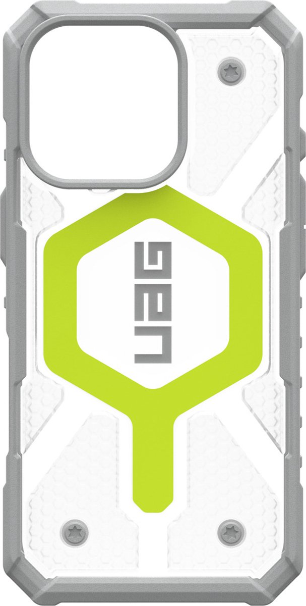 UAG - Pathfinder Mag geschikt voor iPhone 16 Pro Hoesje - transparant/neon