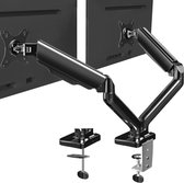 Bol.com Dubbele arm monitor bureaubevestiging - verstelbaar en kantelbaar - pneumatische standaard - VESA-beugelarm - tot 32 inc... aanbieding