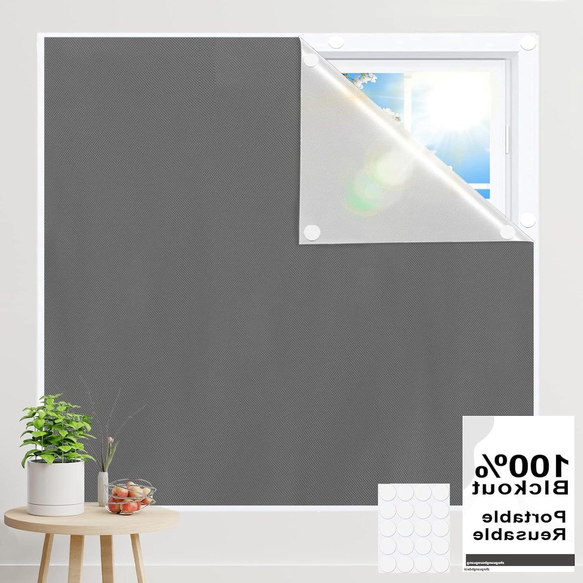 Draagbare Verduisterende Tinten - 100% Verduisterend - Reisvenster - Tijdelijke Verduisterende Raamhoes - Verwijderbaar Herbruikbaar - Baby Slaapkamer - 299,7 cm x 57" [2023 Nieuw]