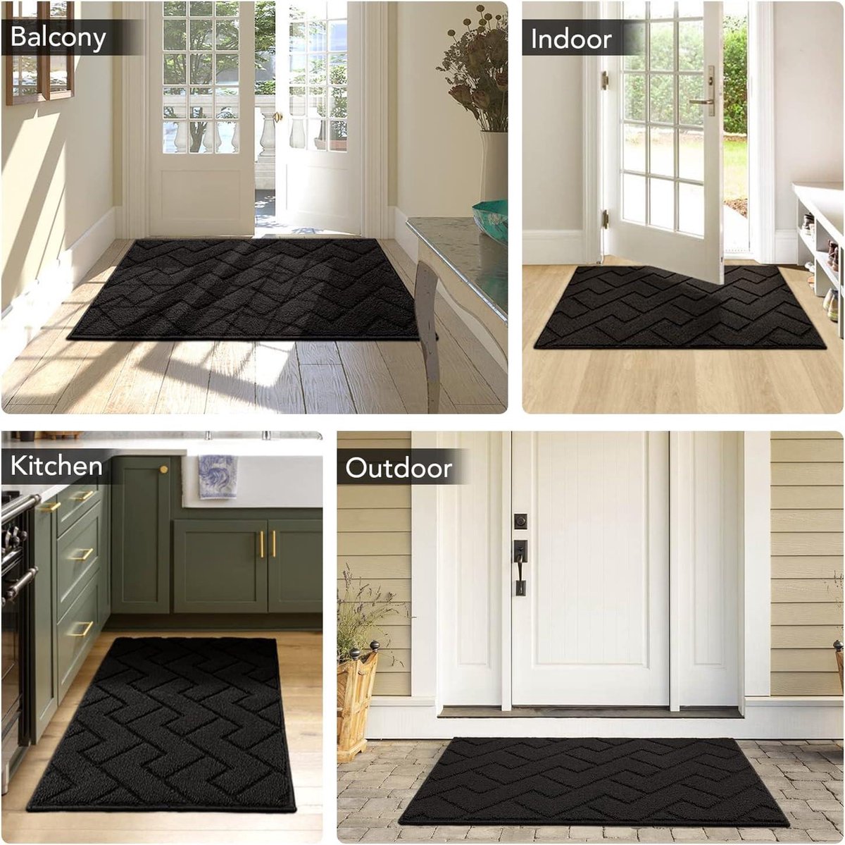 Biscpro Deurmatten Binnen Duiten Schoonloopmat Vuilschraper,Antislip, Machinewasbaar,Waterabsorberend, Entree Deurmat Voor Voordeur, Gang, Entree, Keuken, Slaapkamer - 50 x 80 cm