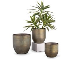 Bloempotten van verzinkt staal - moderne decoratie en plantenpotten - binnen en buiten - 165 cm/135 cm/12 cm - groen