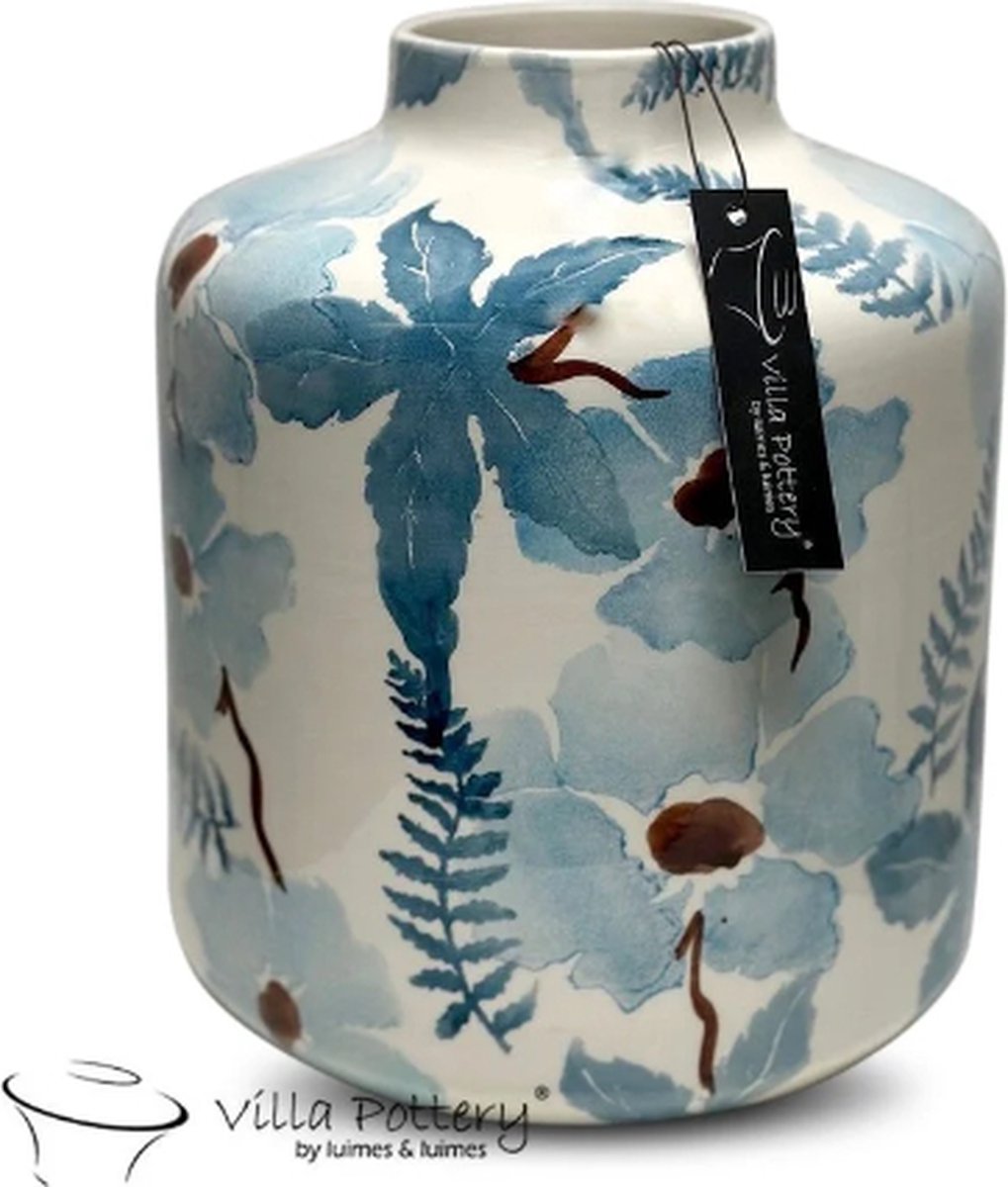 Irishflowers Vaas - Villa Pottery - Decoratie - Woondecoratie - Keramiek - Bloemenvaas - Blue Creation 1 Vaas Blauw