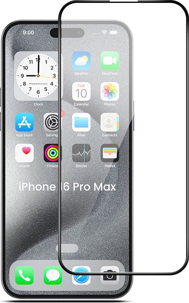 Mobigear Screenprotector geschikt voor Apple iPhone 16 Pro Max Glazen | Mobigear Premium Screenprotector - Case Friendly - Zwart