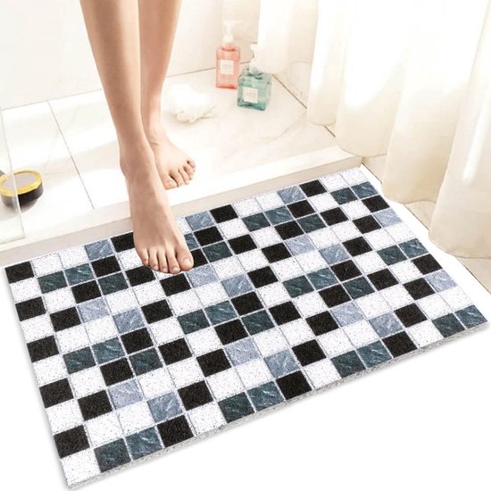 Pevfeciy Douchemat antislip douchemat antislip Europese stijl anti-slip mat douche zacht en comfortabel PVC anti-schimmel zeer waterdoorlatend geschikt voor natte ruimtes, B, 100x100cm