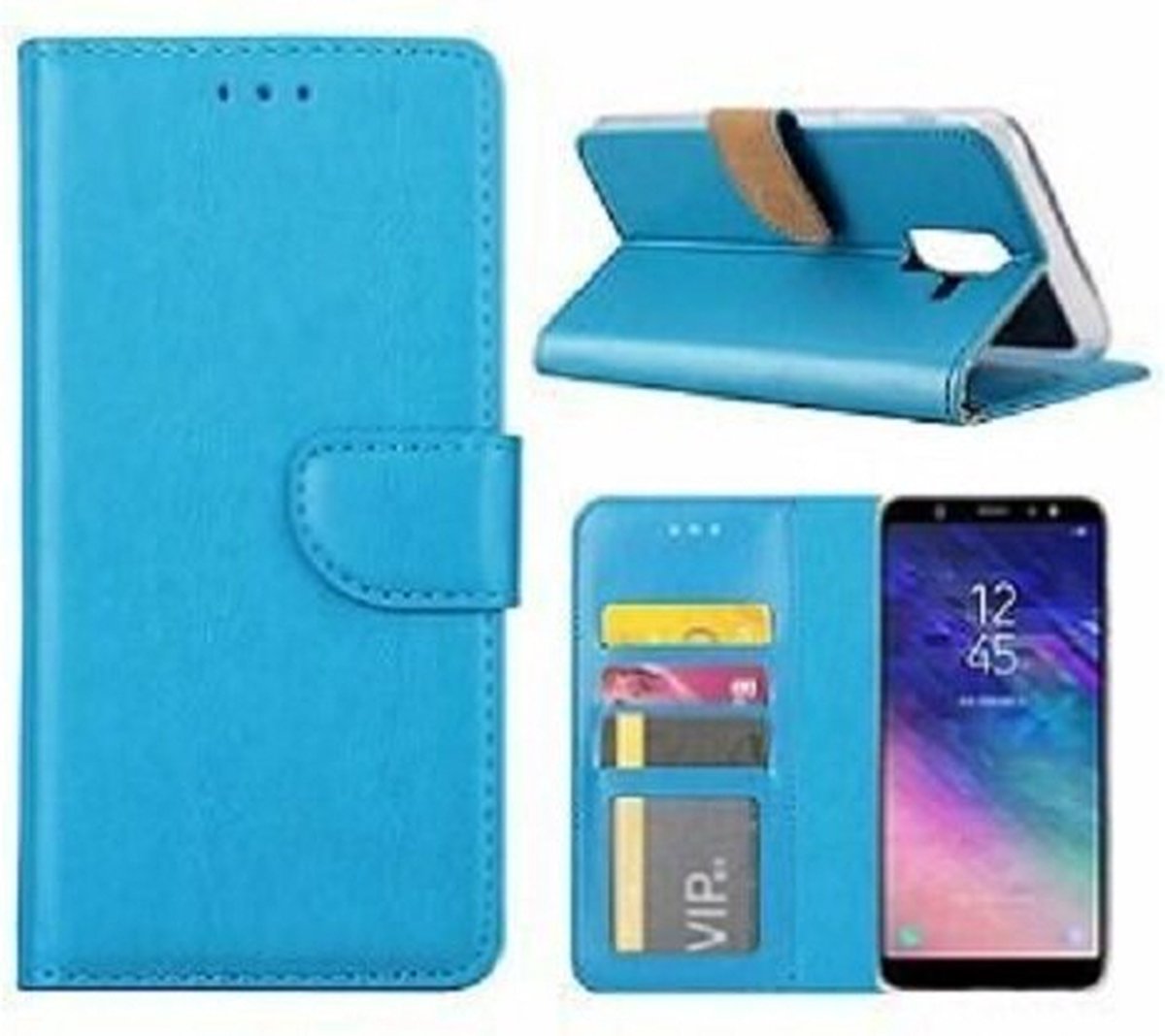 Samsung A6 2018 Hoesje Met Pasjeshouder Bookcase Turquoise