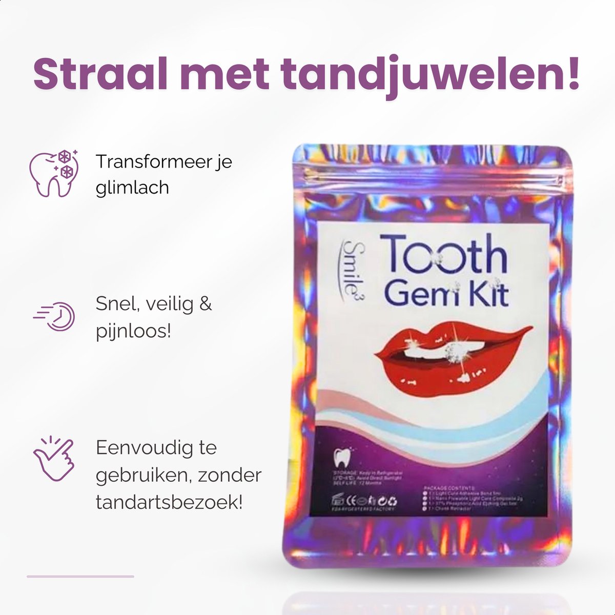 DIY Tanden Sieraden Set – 139 Kristallen Voor Een Sprankelende Glimlach – Starterskit Met Lippensteun, Applicator En Lijm (Serie E) Tandensieraad Set DIY Tanden Sieraden Set – 139 Kristallen Voor Een Sprankelende Glimlach – Starterskit Met Lippensteun, Applicator En Lijm (Serie E) Tandensieraad Set