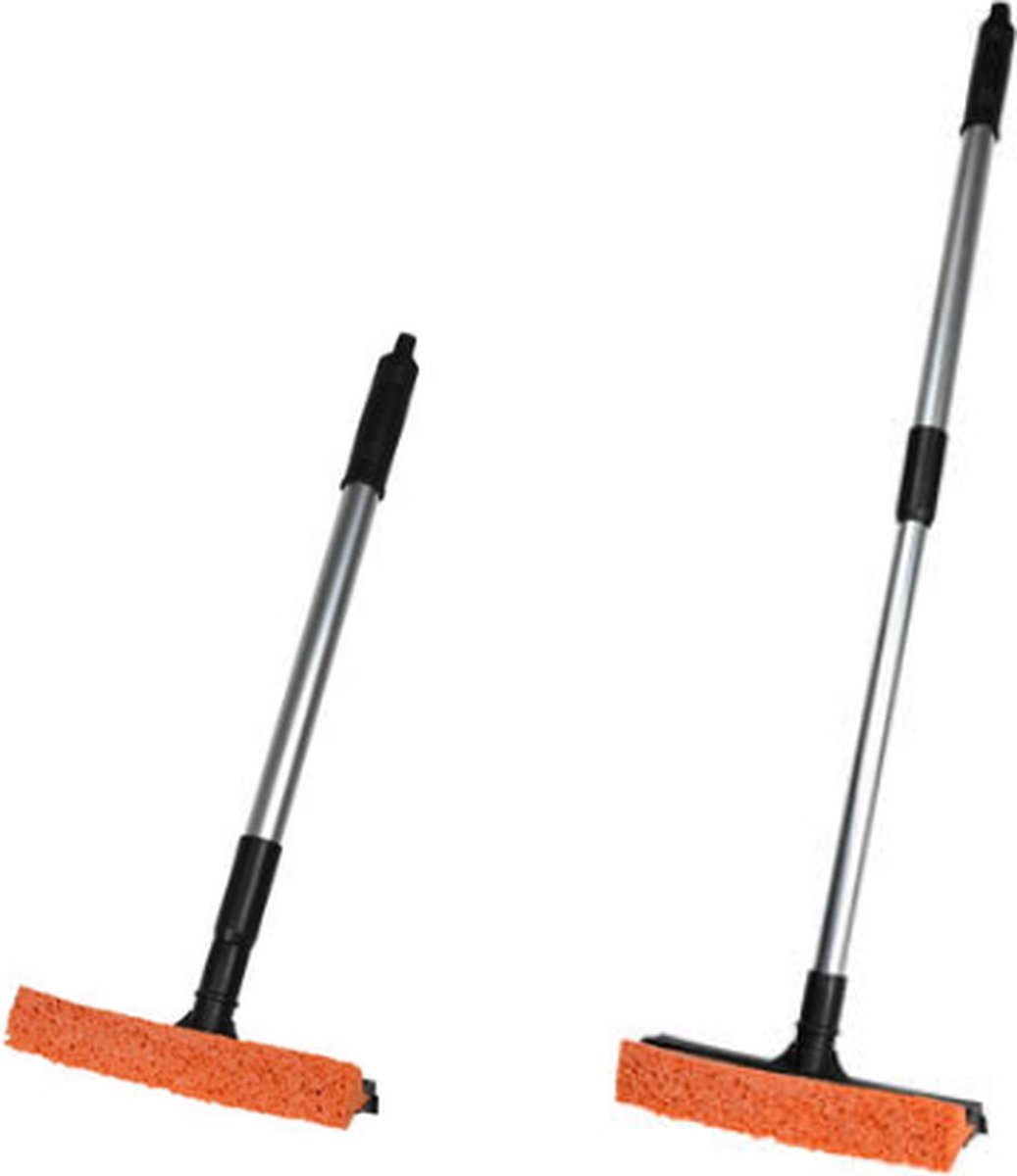 Professionele Raamwisser met Spons - Perfect voor Auto en Huis - Telescopisch 45-75 cm Raamwisser - Raamwasser - Raamtrekker - Raamwisser Auto