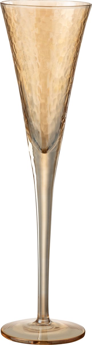 J-Line glas champagne Oneffen - glas - transparant/amber - 4 stuks